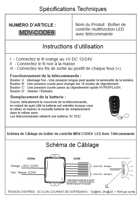 Module pour faire clignoter des feux led